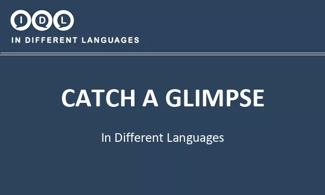 Catch a glimpse in Different Languages - Image