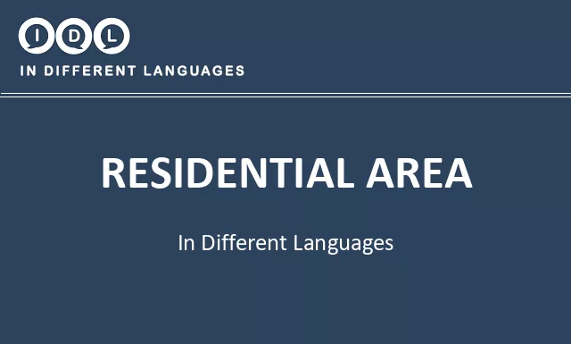 Residential area in Different Languages - Image