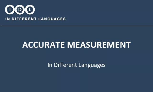 Accurate measurement in Different Languages - Image