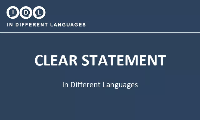 Clear statement in Different Languages - Image