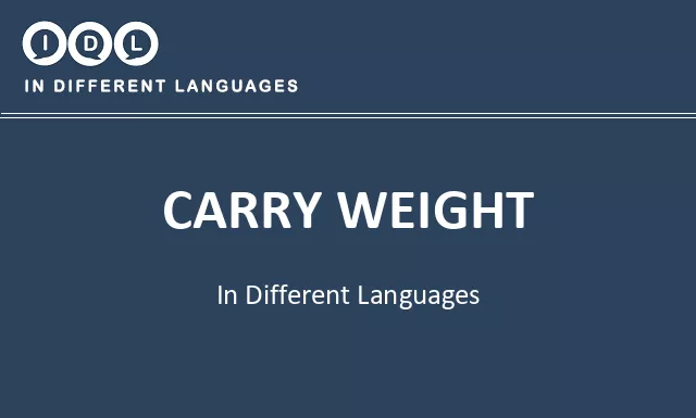 Carry weight in Different Languages - Image