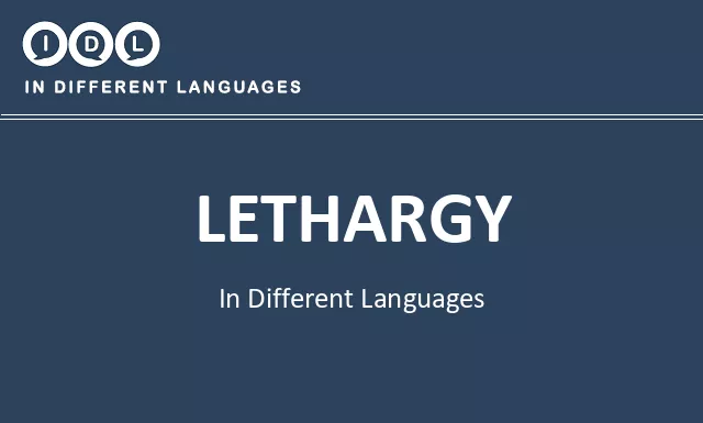 Lethargy in Different Languages - Image
