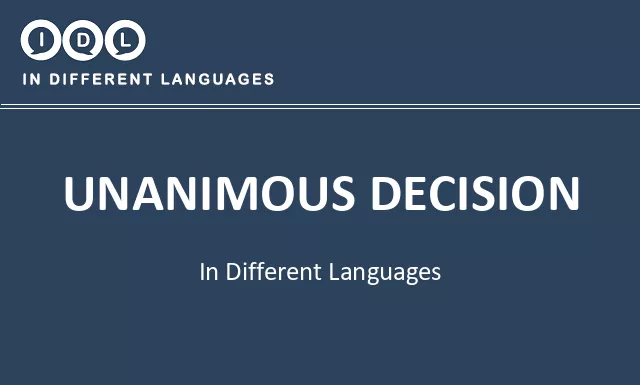 Unanimous decision in Different Languages - Image
