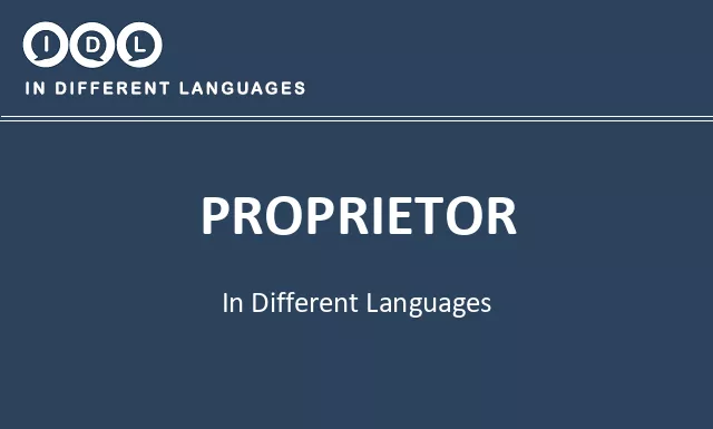 Proprietor in Different Languages - Image