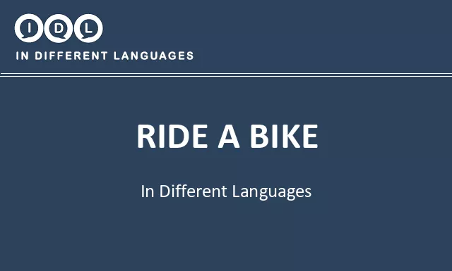 Ride a bike in Different Languages - Image