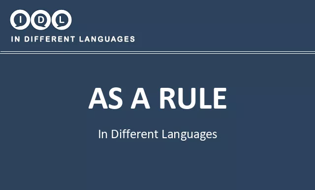 As a rule in Different Languages - Image