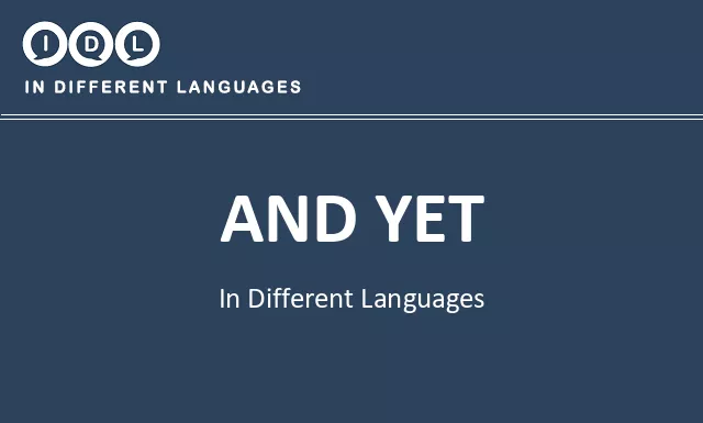 And yet in Different Languages - Image
