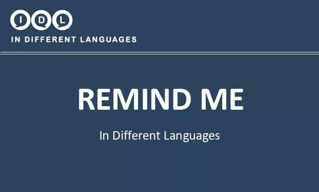 Remind me in Different Languages - Image