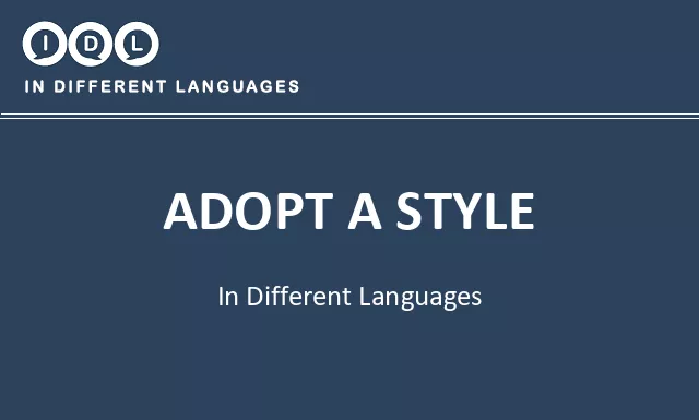 Adopt a style in Different Languages - Image