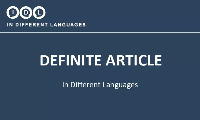 Definite article in Different Languages - Image