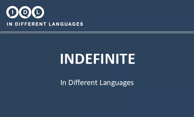 Indefinite in Different Languages - Image