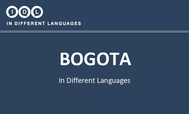 Bogota in Different Languages - Image