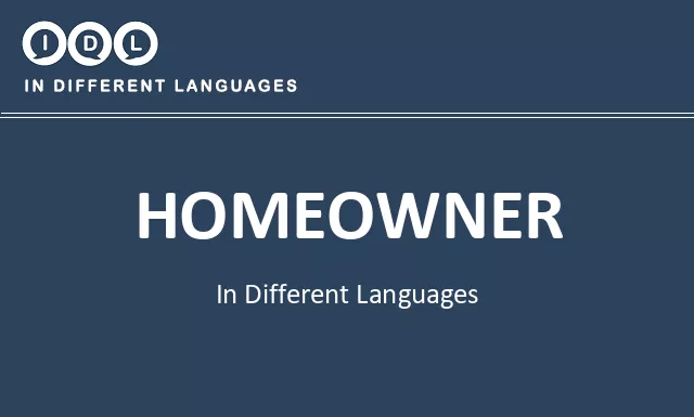 Homeowner in Different Languages - Image