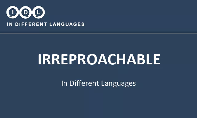 Irreproachable in Different Languages - Image