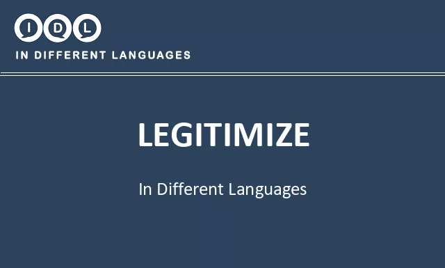 Legitimize in Different Languages - Image