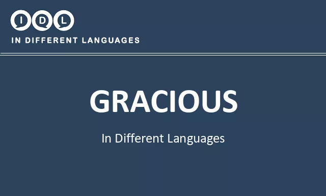 Gracious in Different Languages - Image
