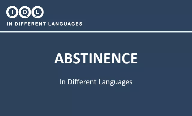 Abstinence in Different Languages - Image