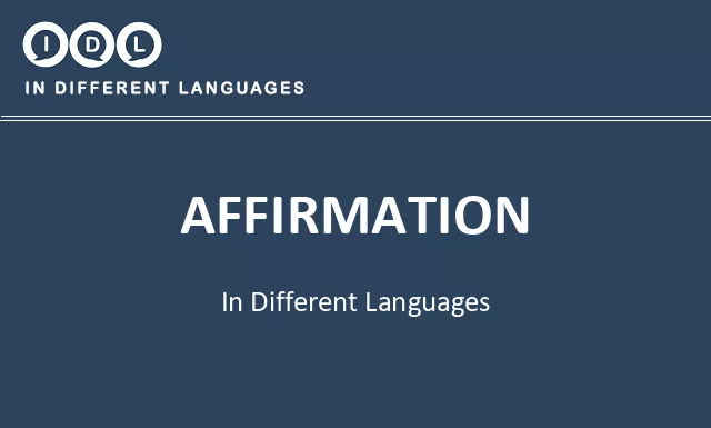 Affirmation in Different Languages - Image