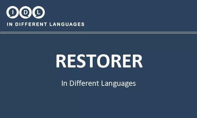 Restorer in Different Languages - Image