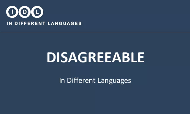 Disagreeable in Different Languages - Image