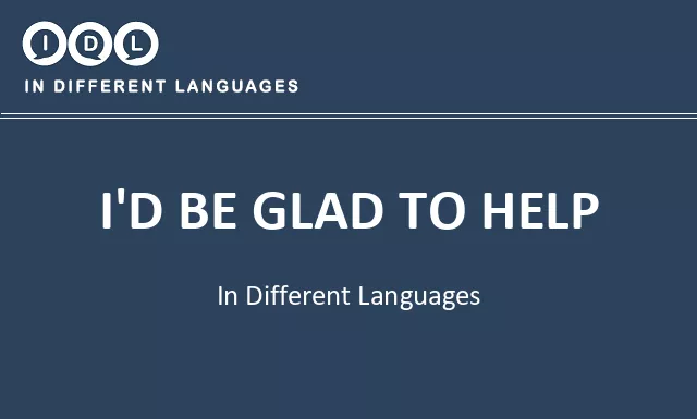 I'd be glad to help in Different Languages - Image