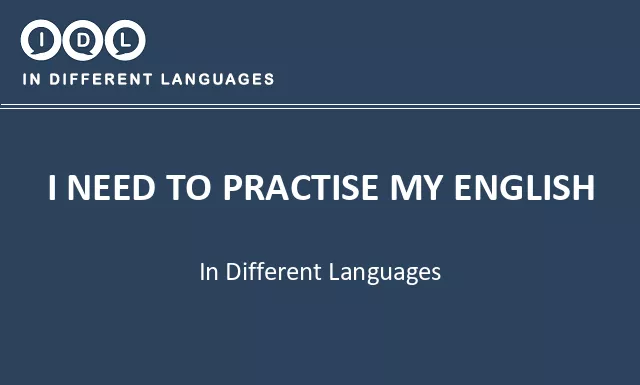 I need to practise my english in Different Languages - Image
