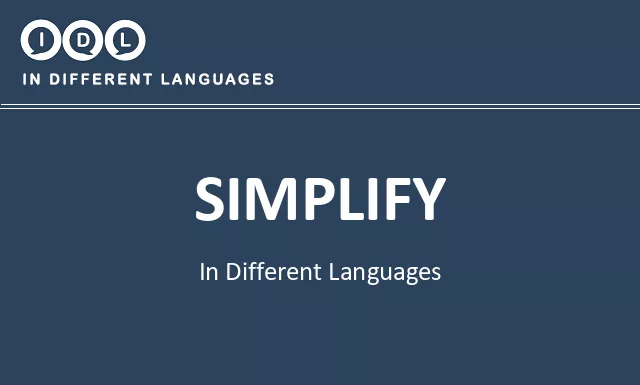 Simplify in Different Languages - Image