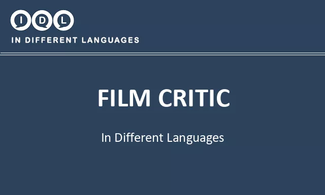 Film critic in Different Languages - Image