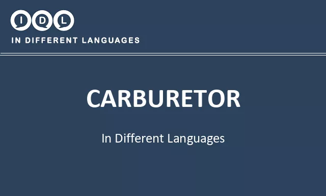 Carburetor in Different Languages - Image