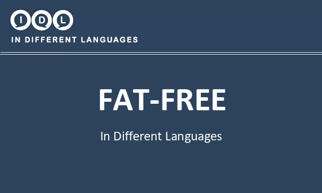Fat-free in Different Languages - Image