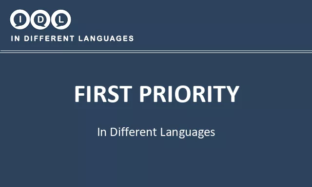 First priority in Different Languages - Image