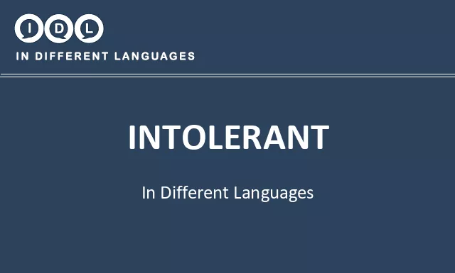 Intolerant in Different Languages - Image