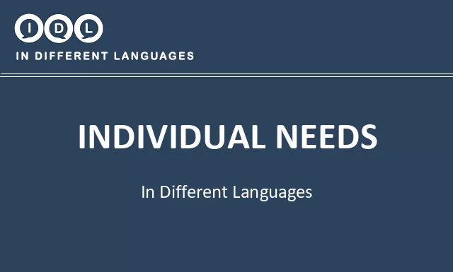 Individual needs in Different Languages - Image