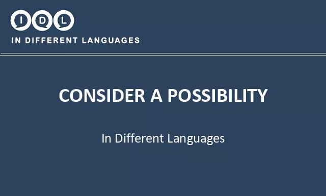 Consider a possibility in Different Languages - Image