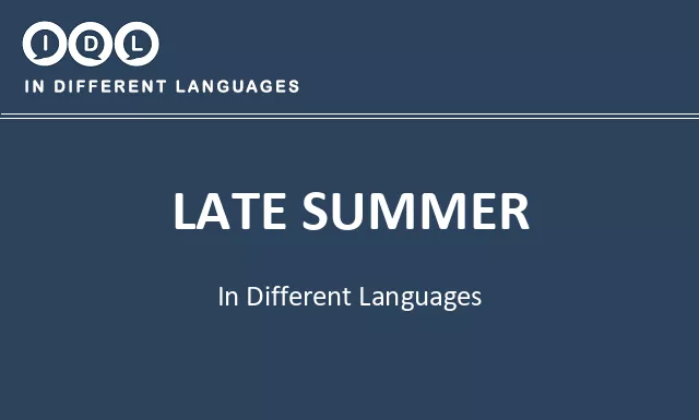 Late summer in Different Languages - Image