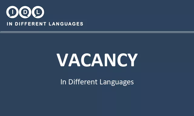 Vacancy in Different Languages - Image