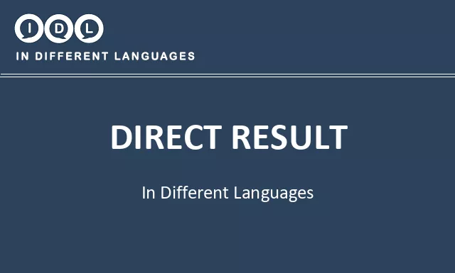 Direct result in Different Languages - Image