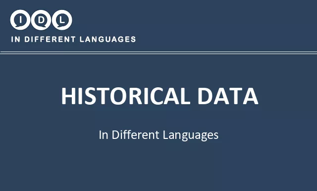 Historical data in Different Languages - Image