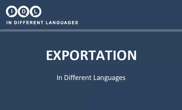 Exportation in Different Languages - Image