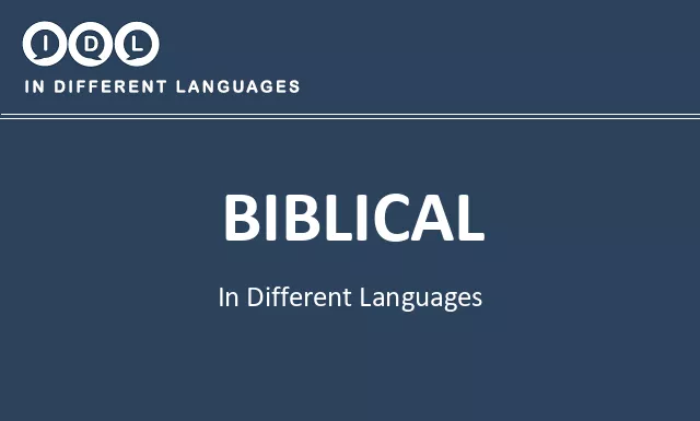 Biblical in Different Languages - Image
