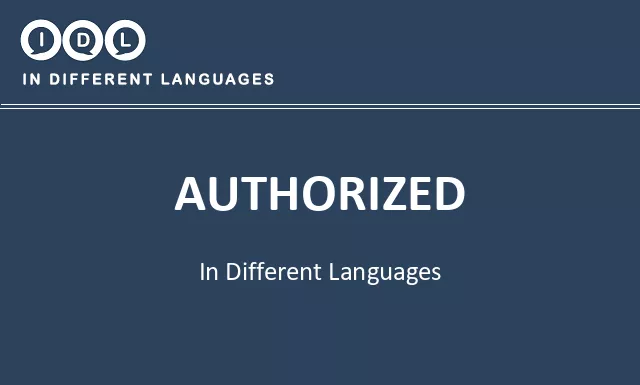 Authorized in Different Languages - Image