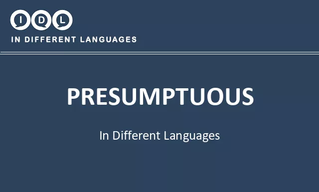 Presumptuous in Different Languages - Image