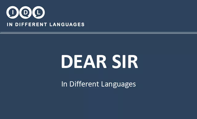 Dear sir in Different Languages - Image