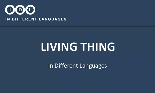 Living thing in Different Languages - Image