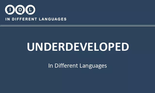 Underdeveloped in Different Languages - Image