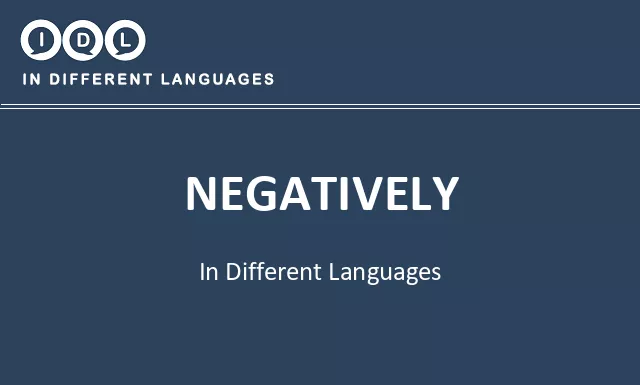 Negatively in Different Languages - Image