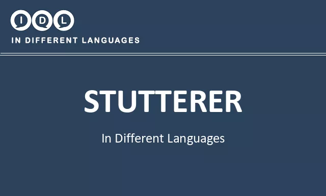 Stutterer in Different Languages - Image