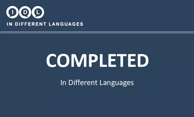 Completed in Different Languages - Image