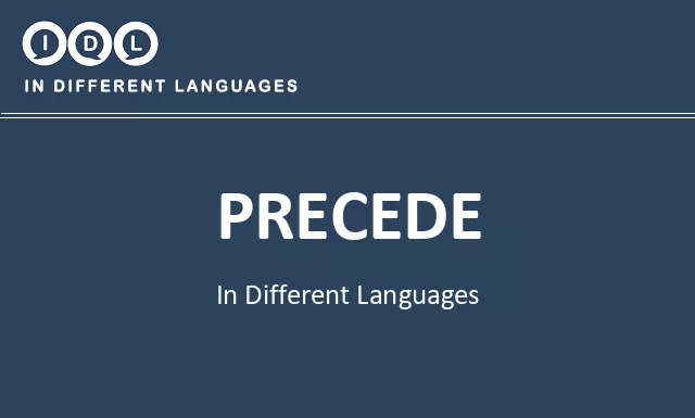 Precede in Different Languages - Image