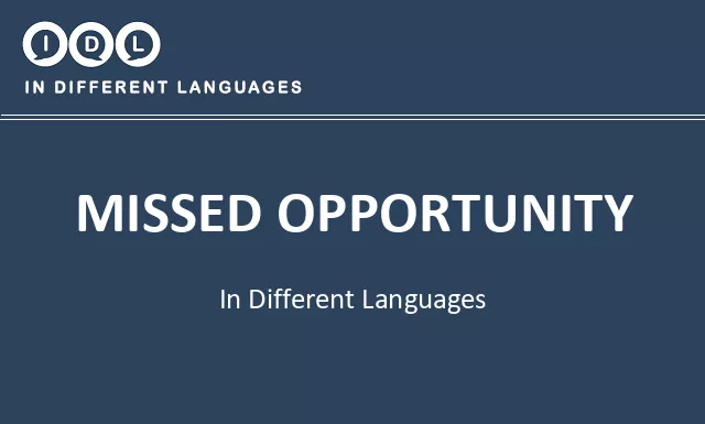 Missed opportunity in Different Languages - Image